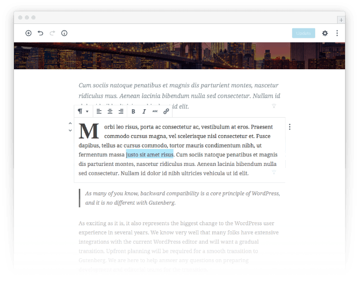 WordPress Gutenberg editor