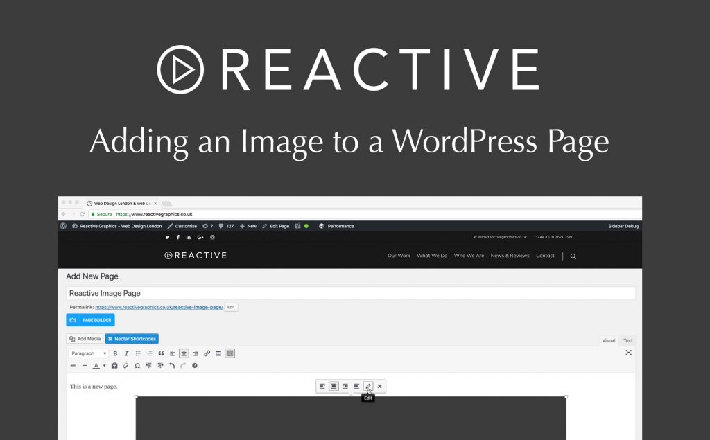 Adding an image to a wordpress page
