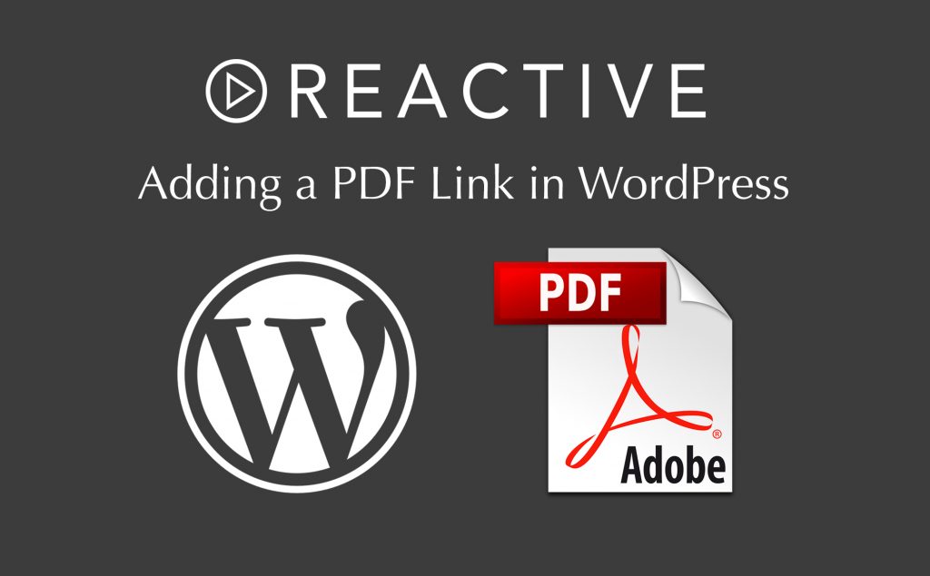 Adding a PDF link in WordPress