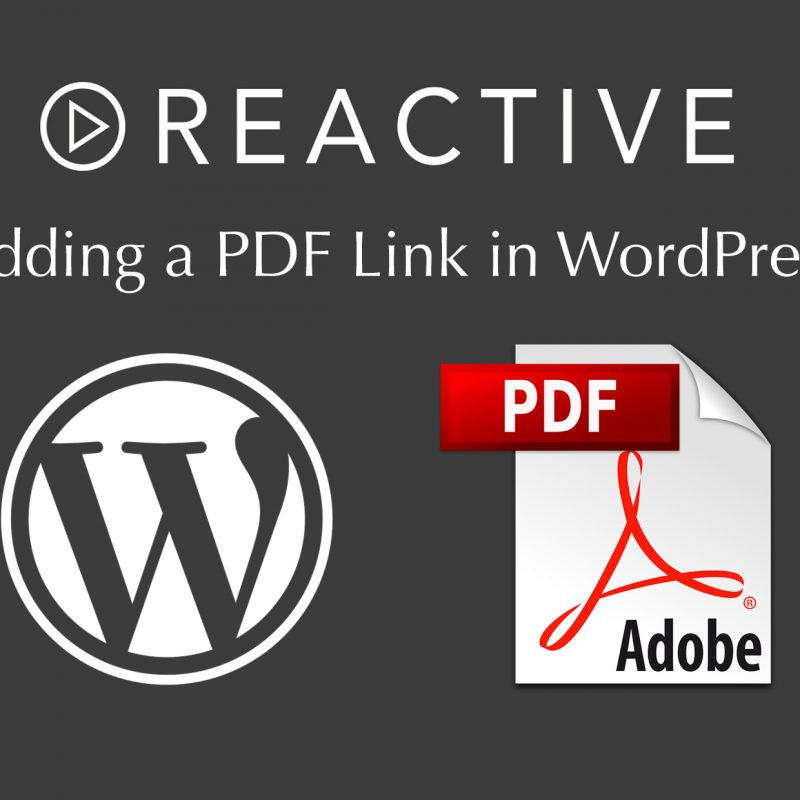 Adding a PDF link in WordPress