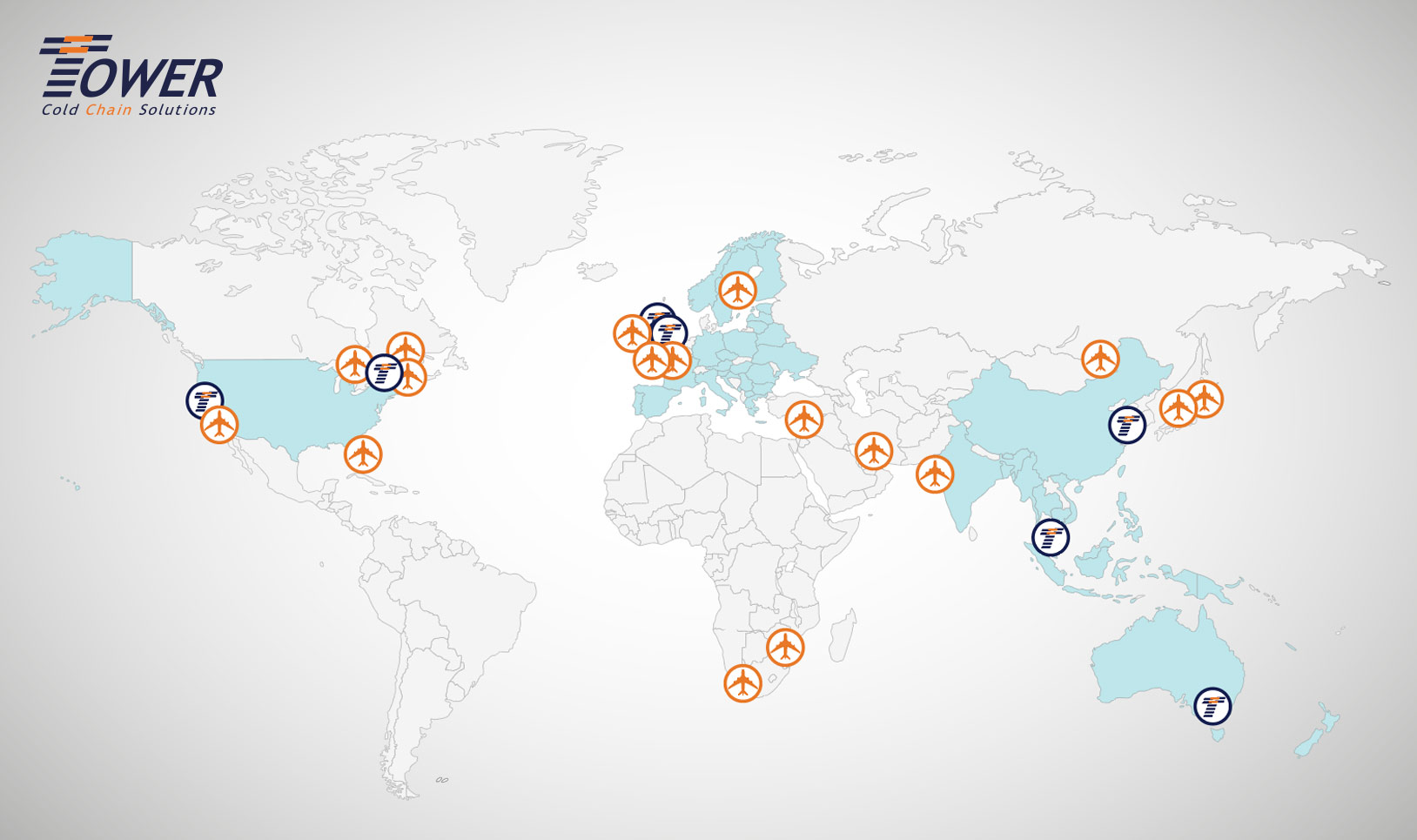 Illustration map world locations
