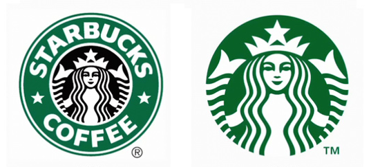Starbucks old and new logo