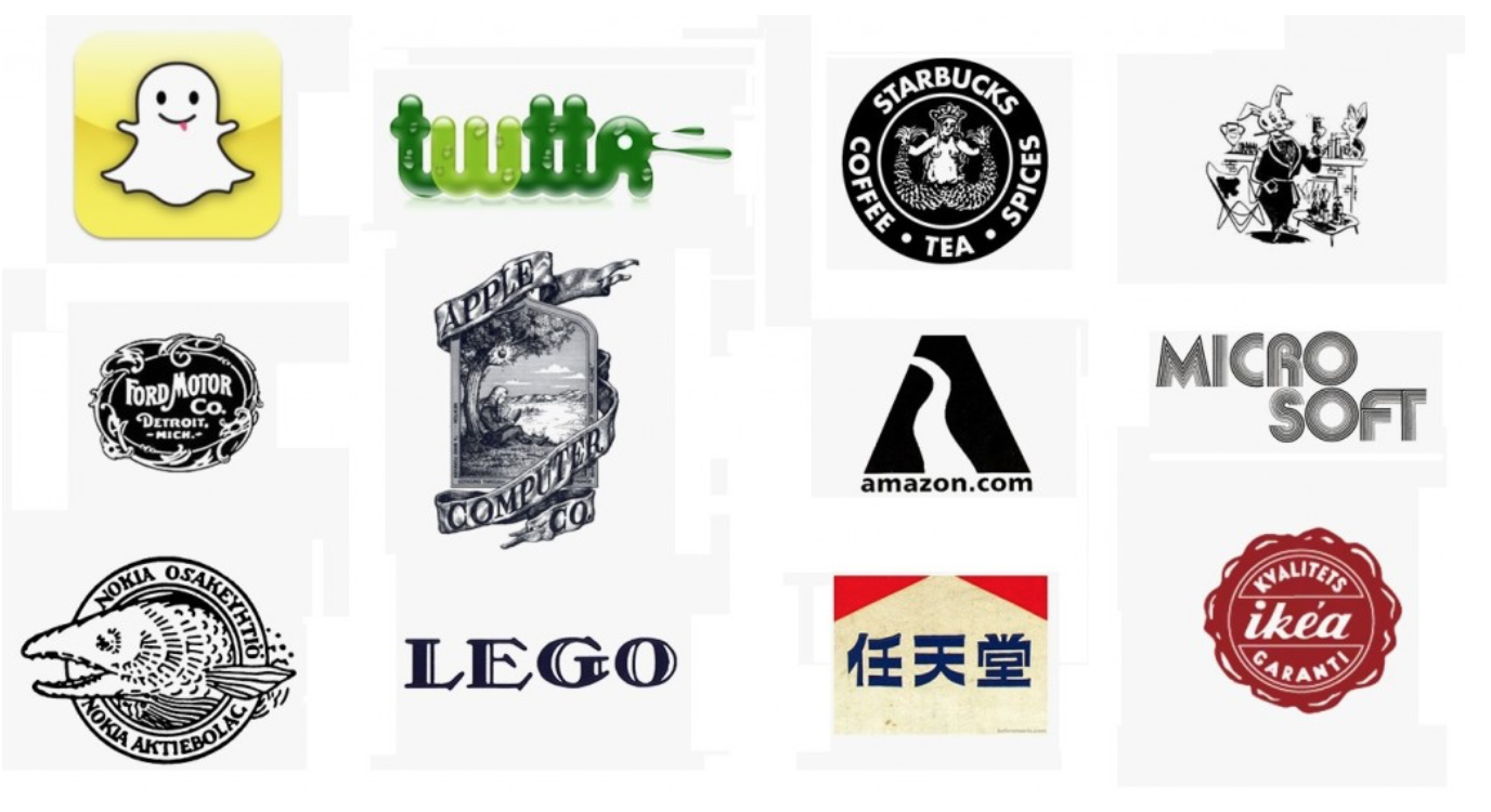 old and new logos of brands