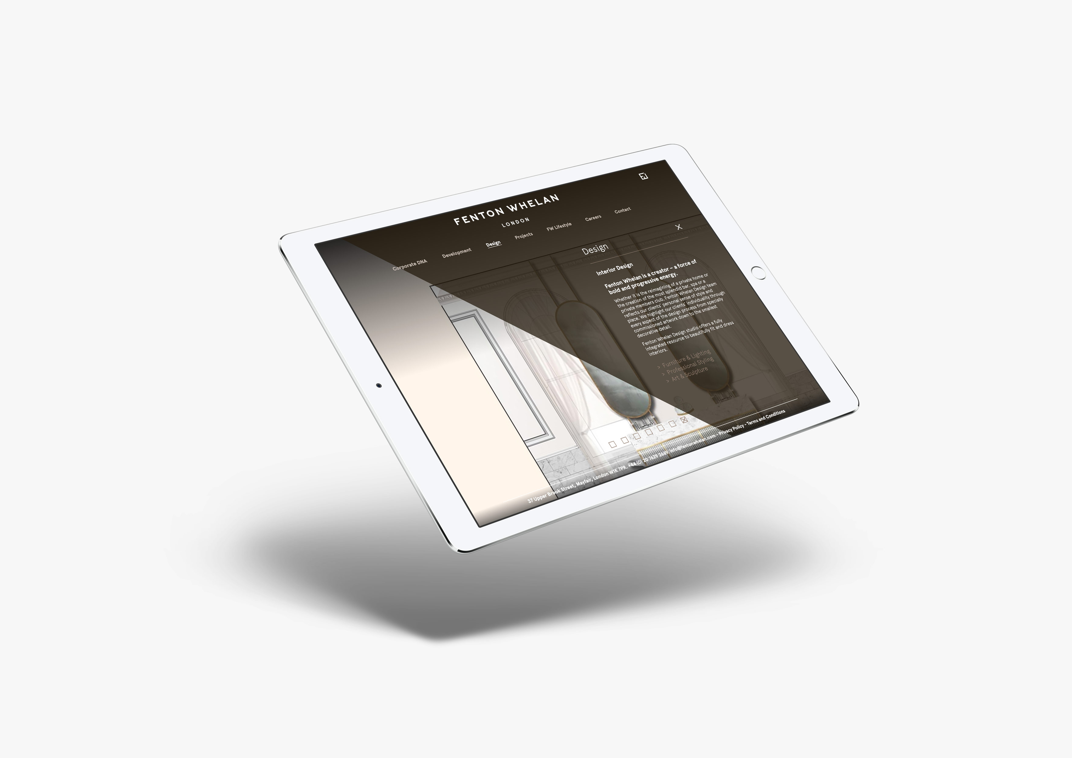 fenotn ipad website design