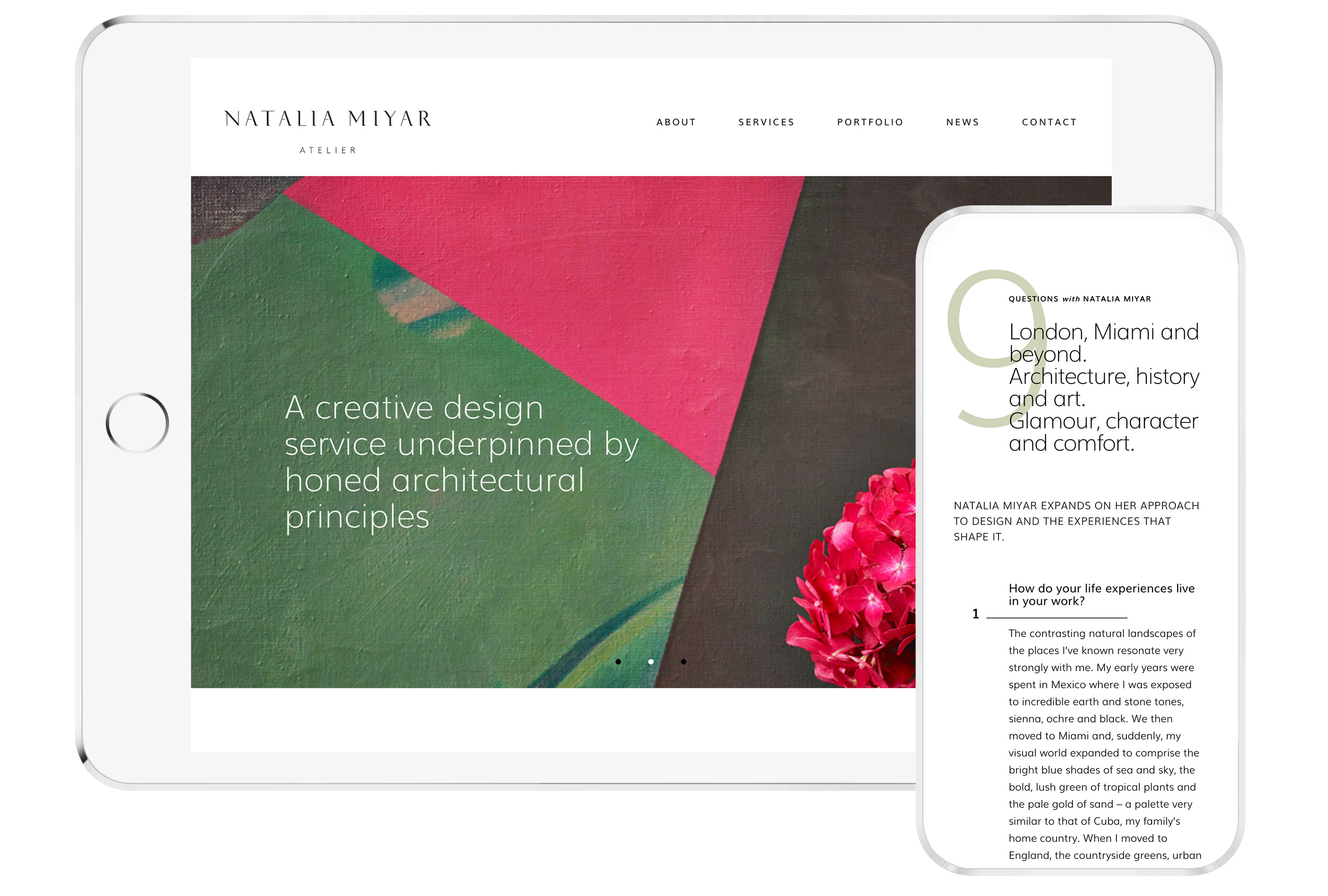 website for interior designer ipad iphone mobile responsive london
