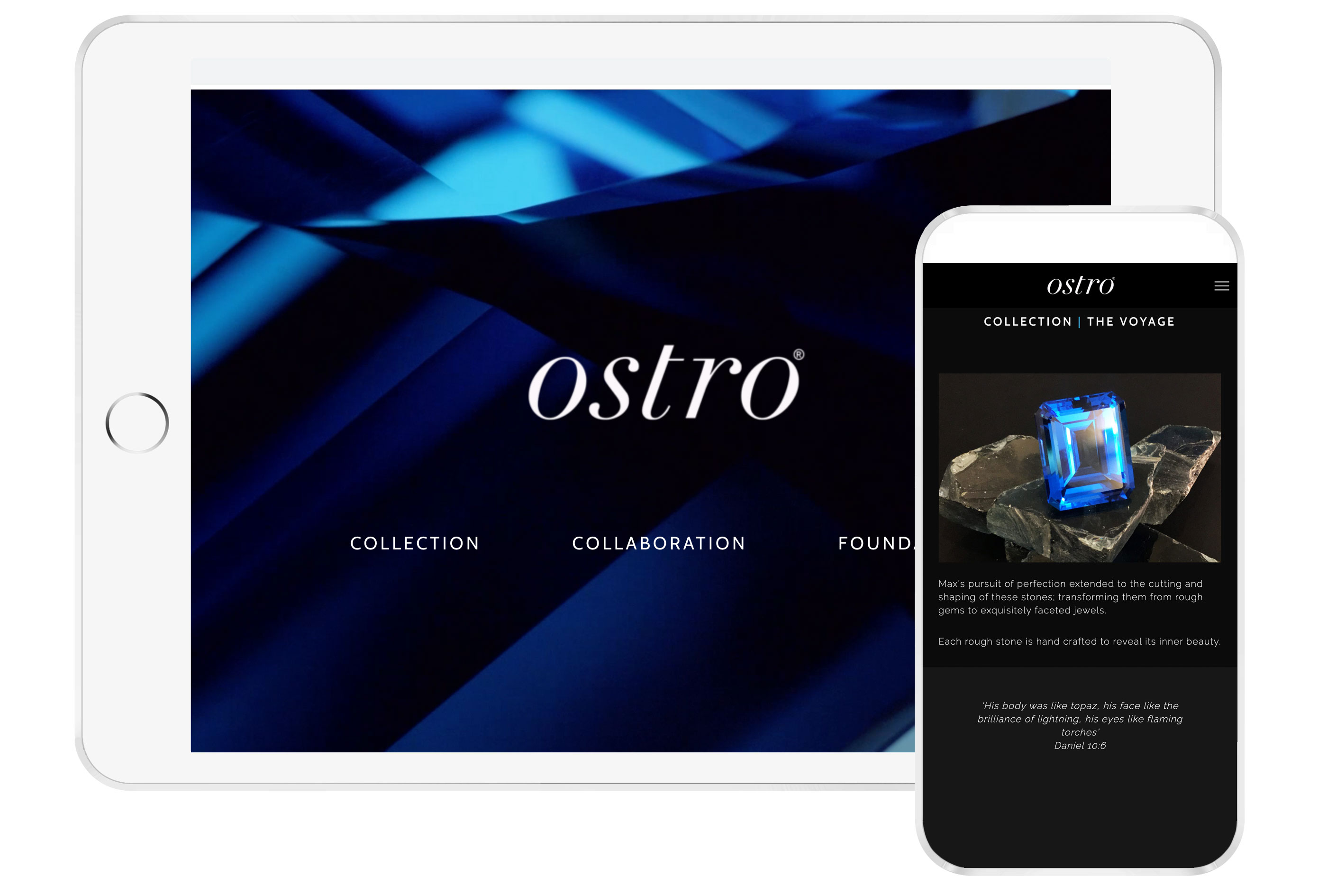 Web design preview for Ostro Topaz