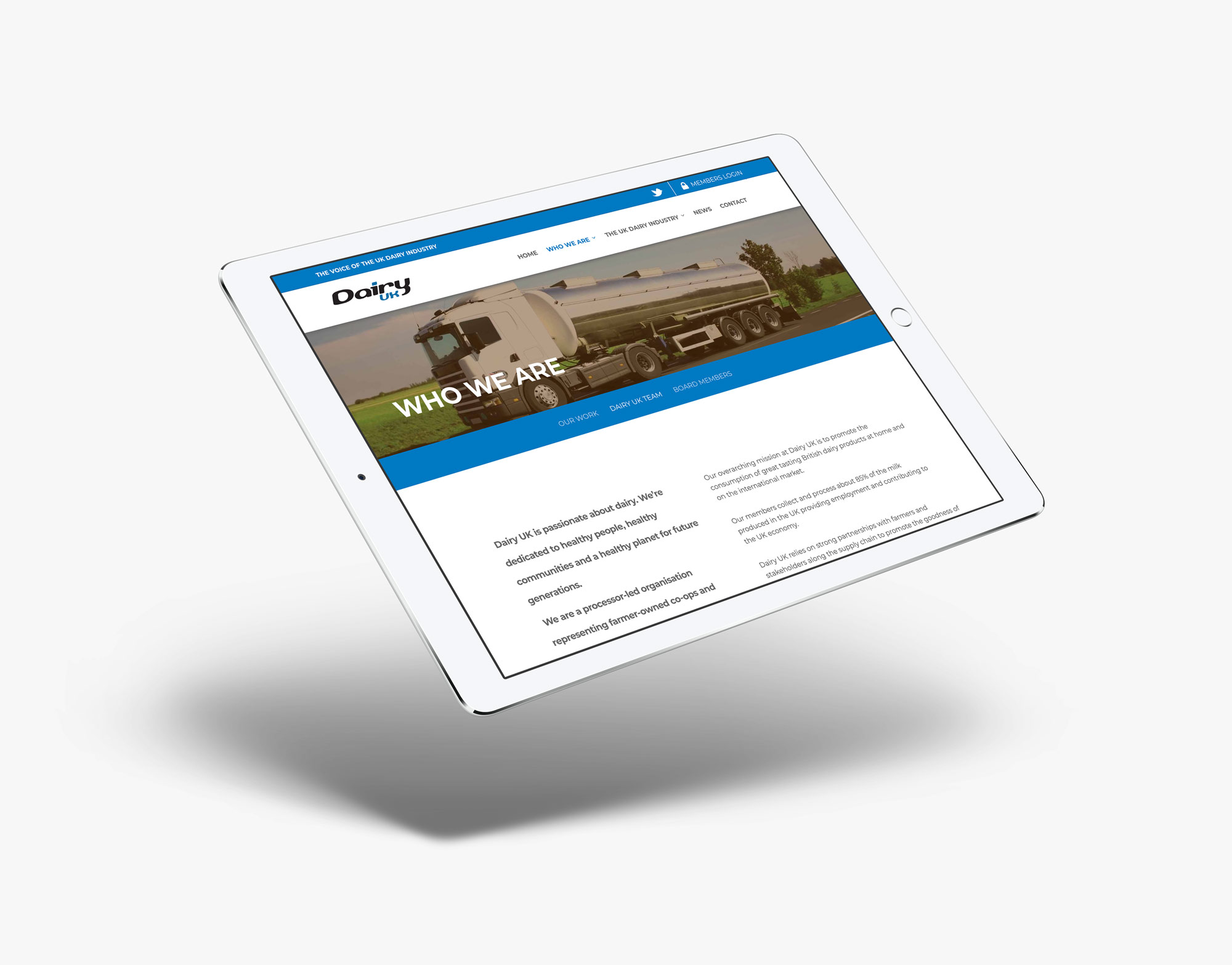dairyuk website ipad mockup