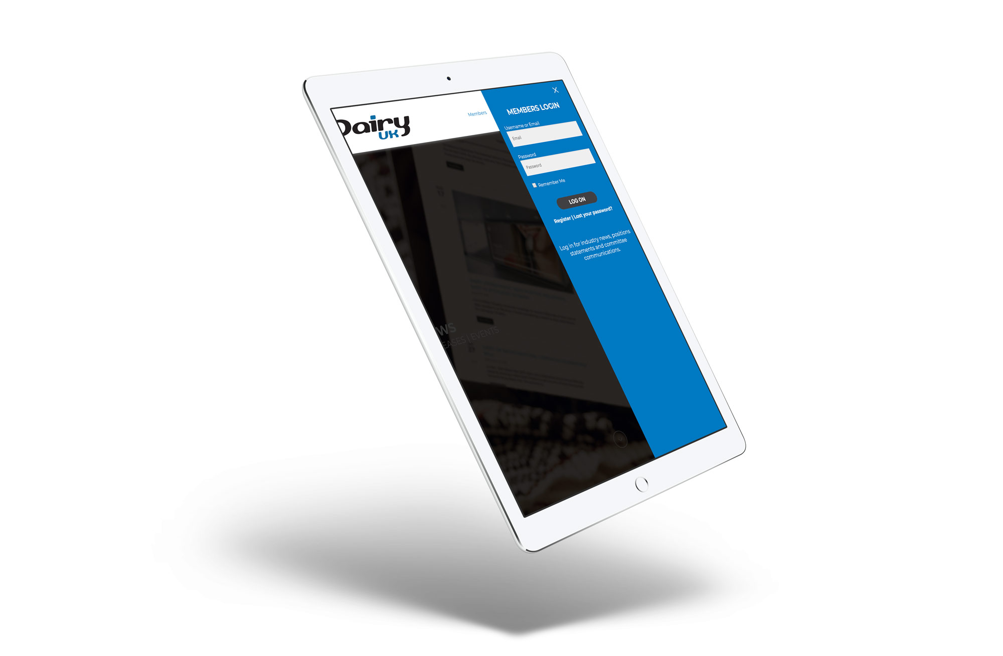 dairyuk website ipad mockup