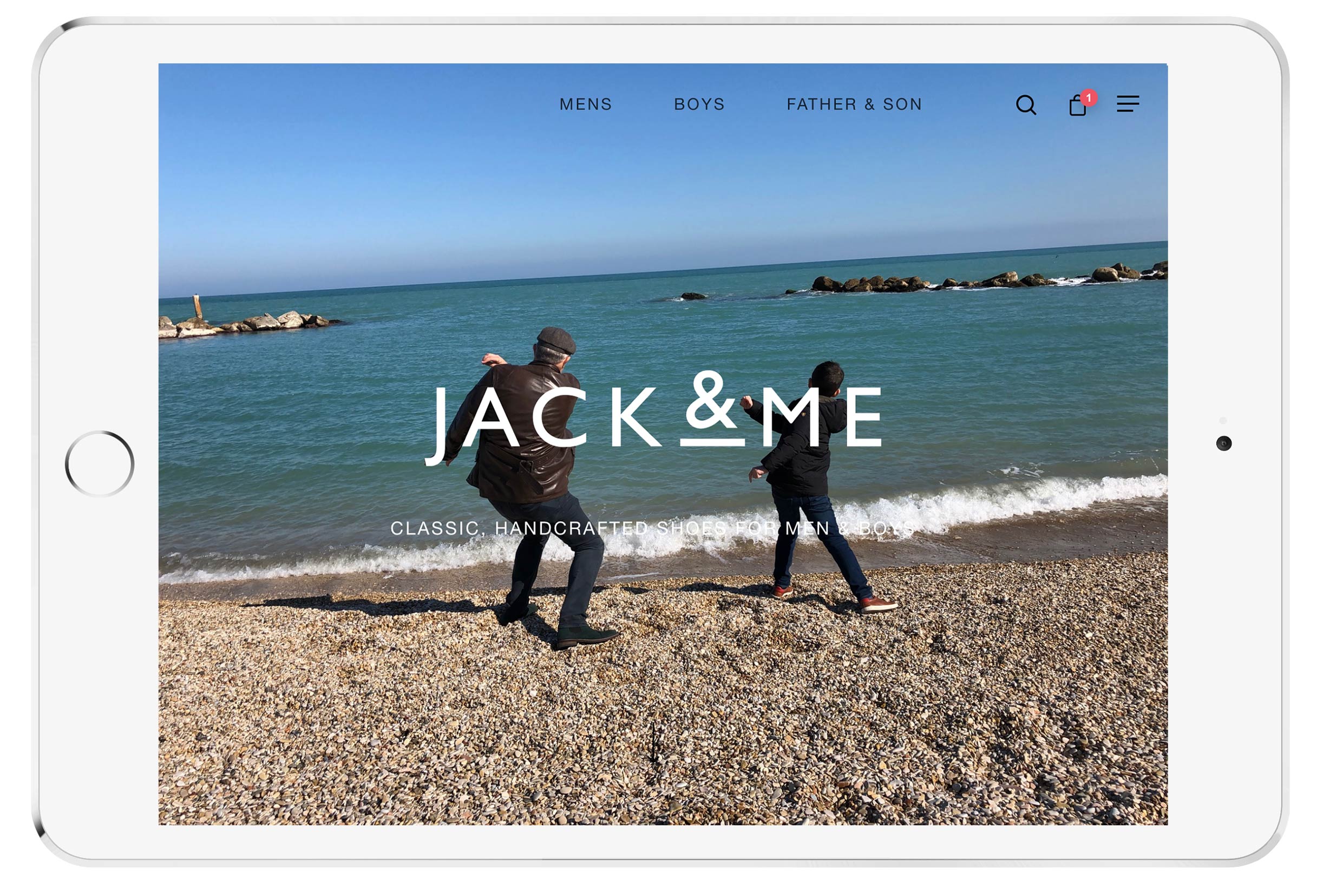 jack and me ecommerce website mockup