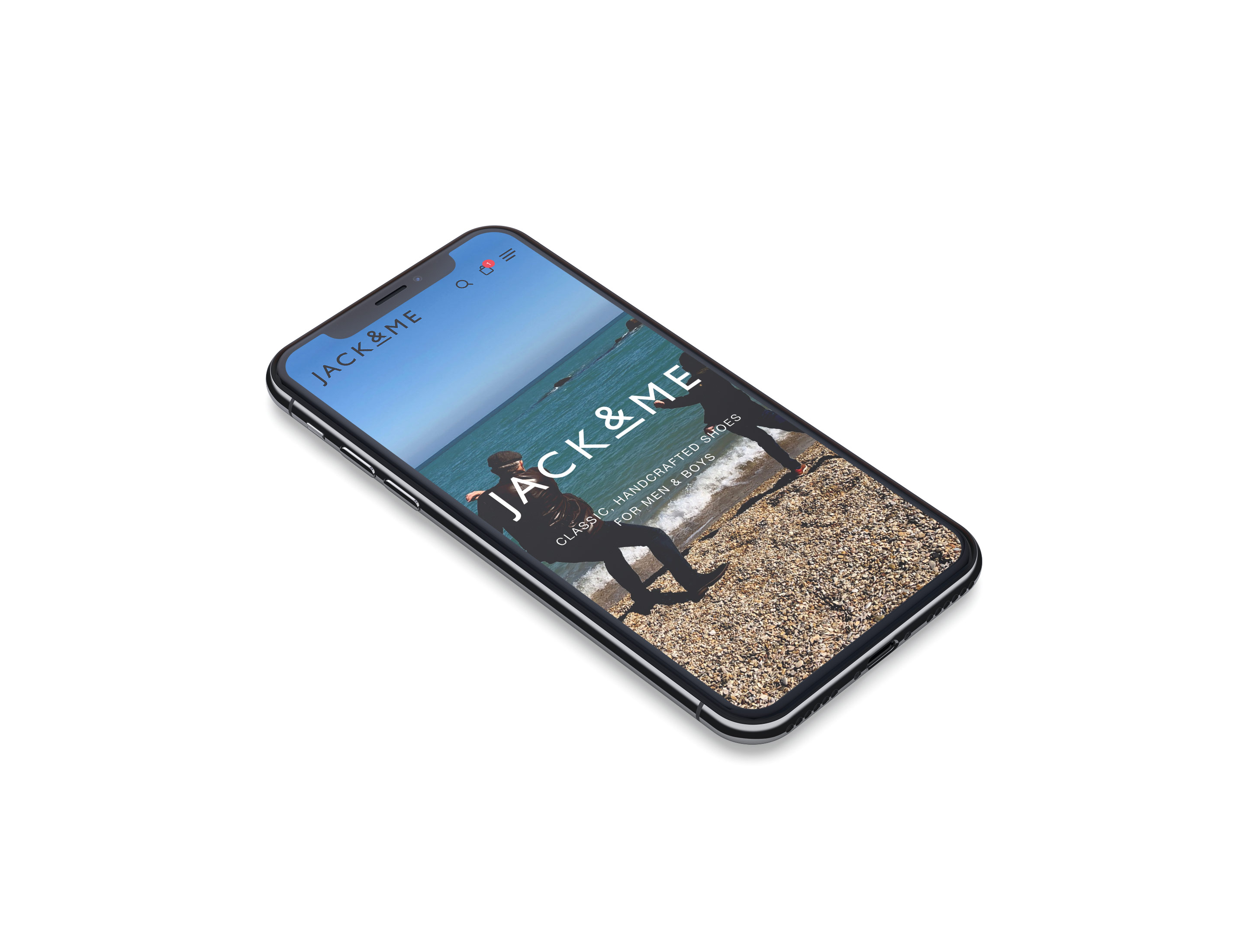 jack and me ecommerce website mockup iphone
