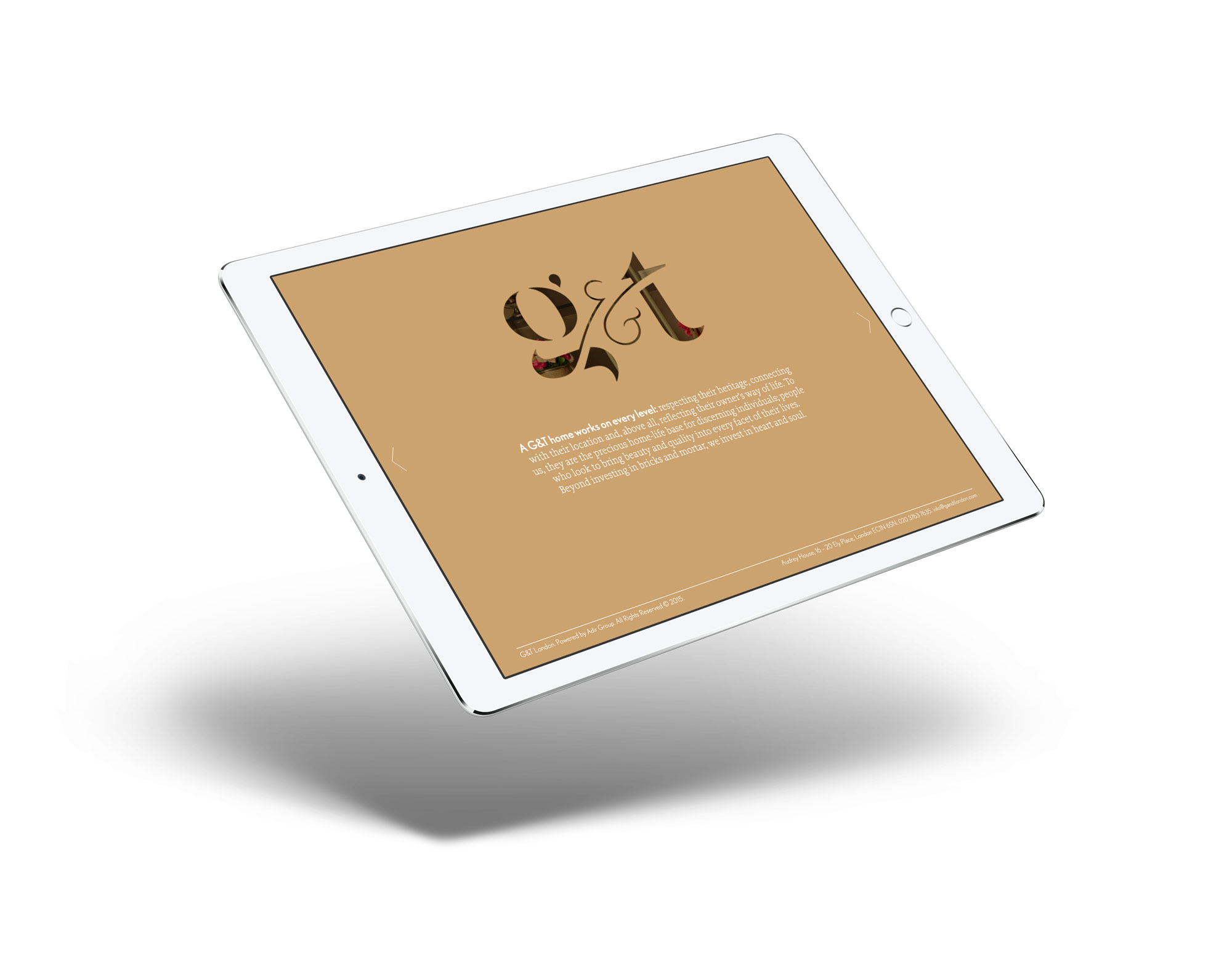 g and t property website interior designer london mockup