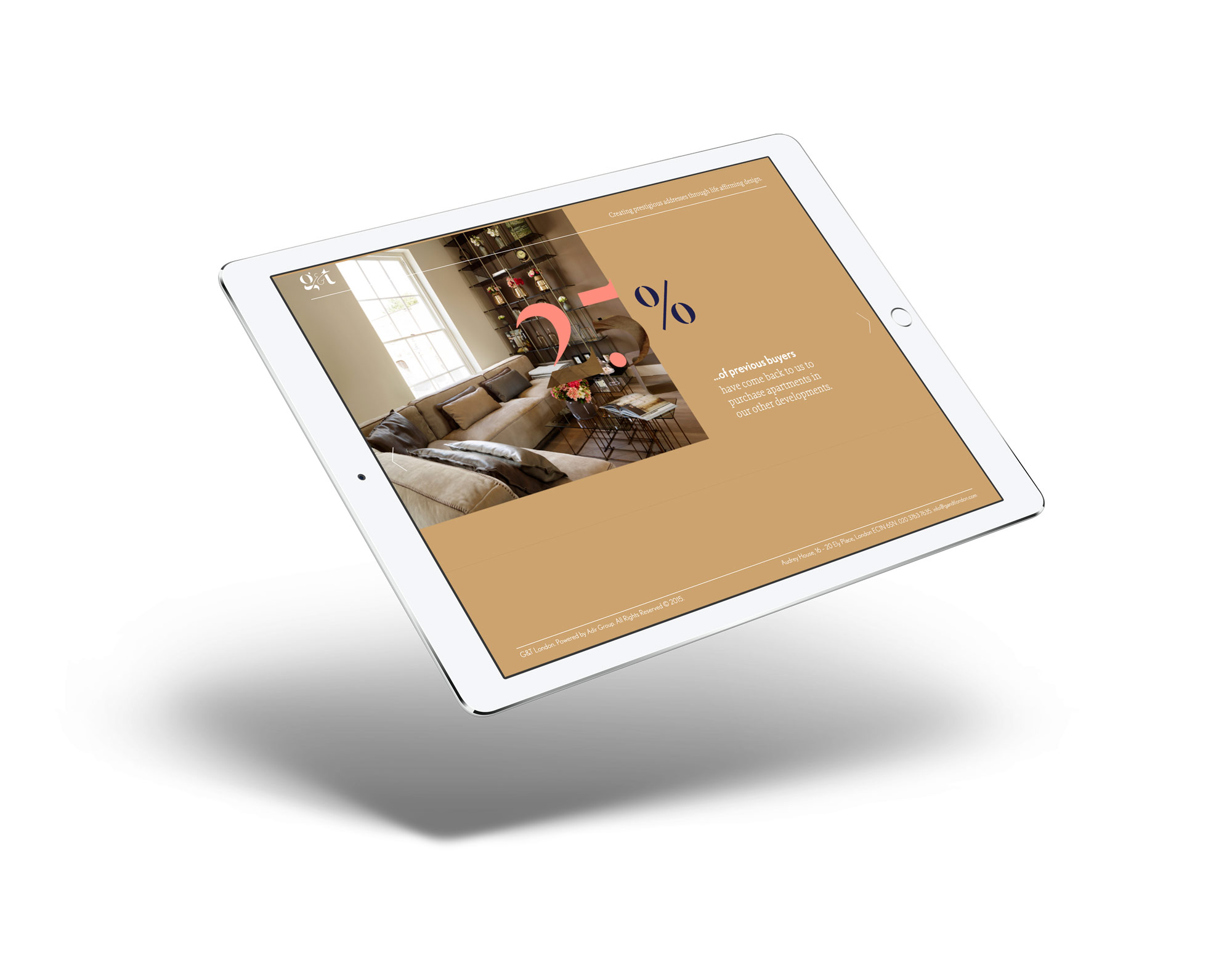 g and t property website interior designer london mockup