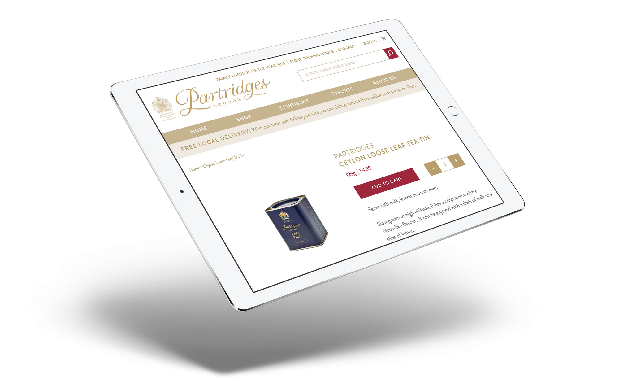 ecommerce web design for partridges