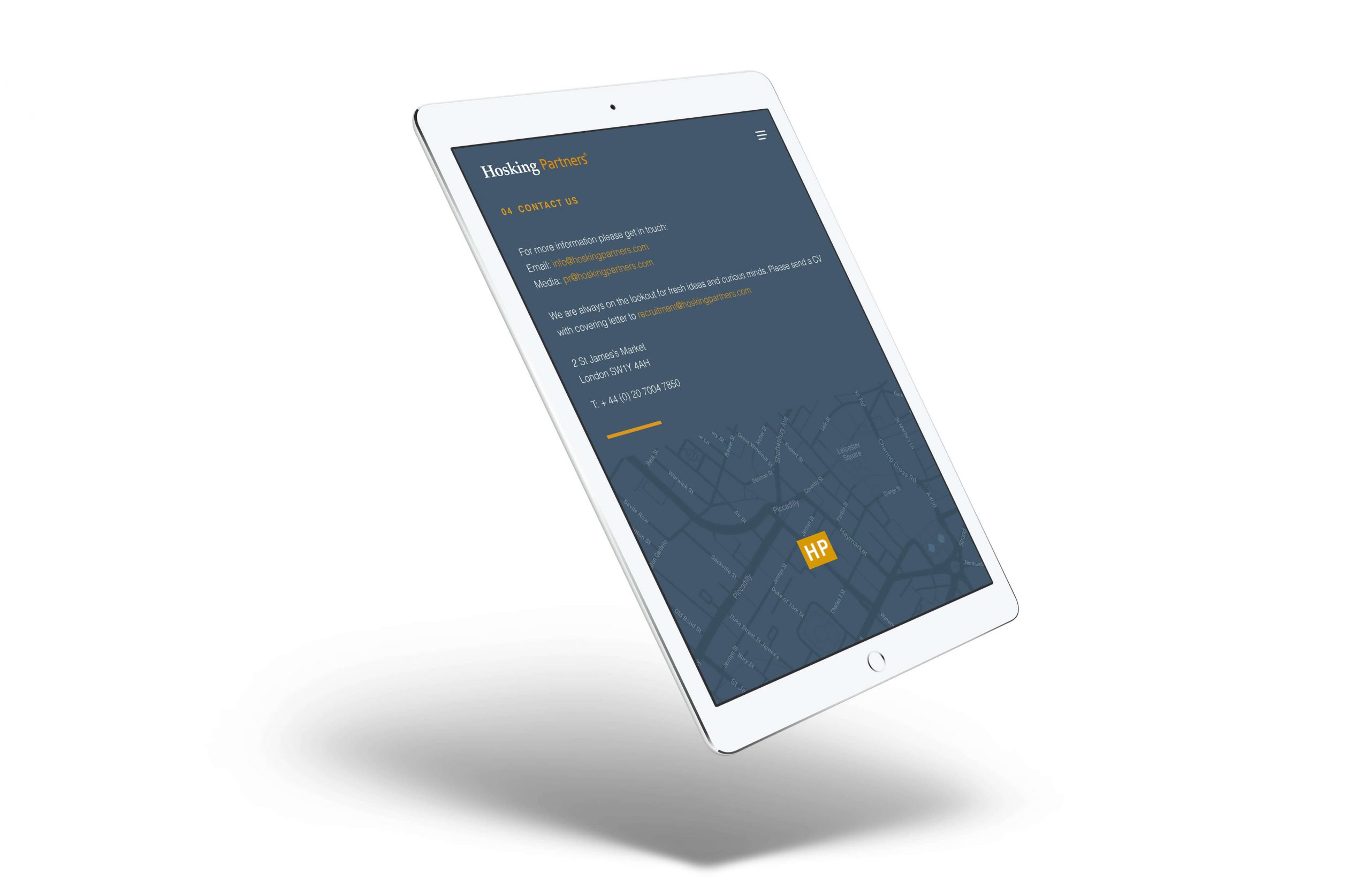 hosking partners ipad finance web design
