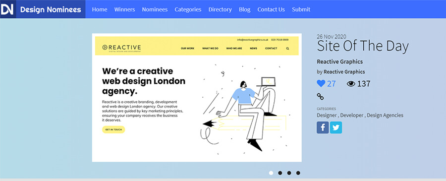 site of the day Design Nominees