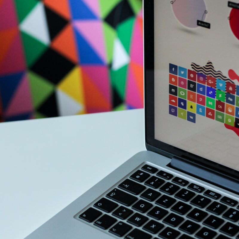 social media on laptop screen