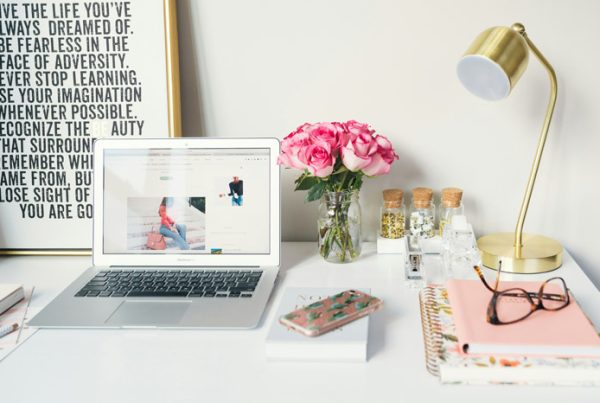 homepage web design on a laptop