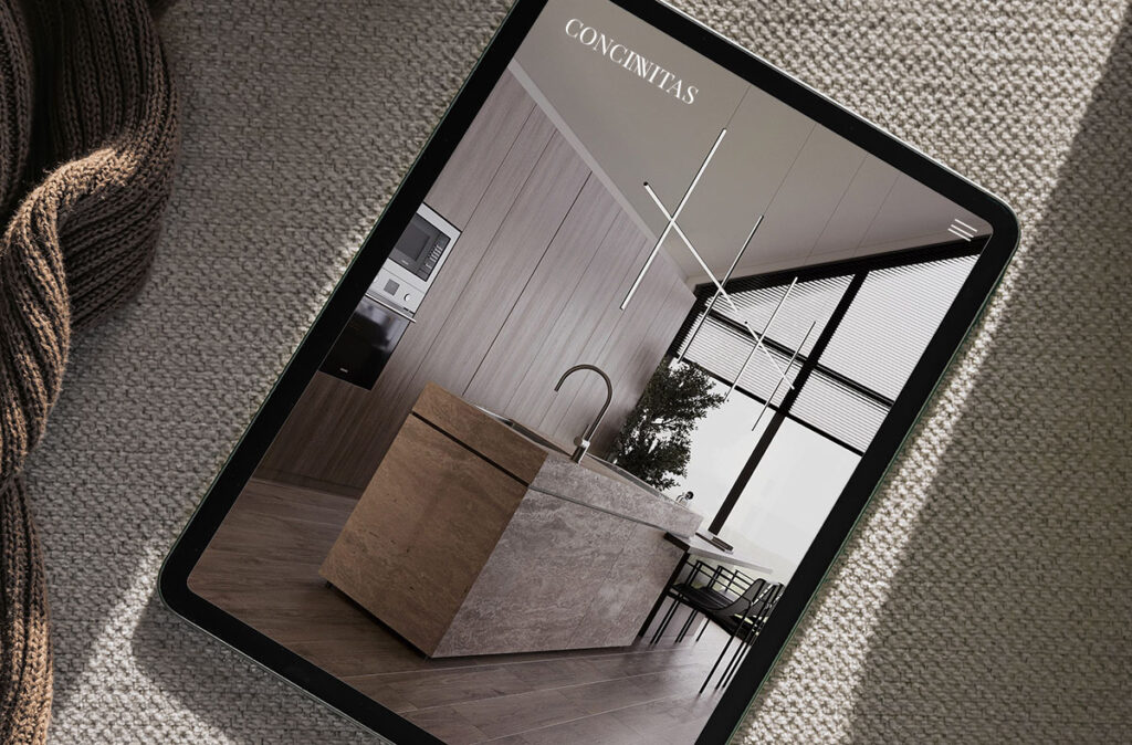 Tablet mock-up in natural light of London web design