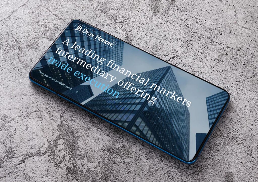 web design of finance area on iphone