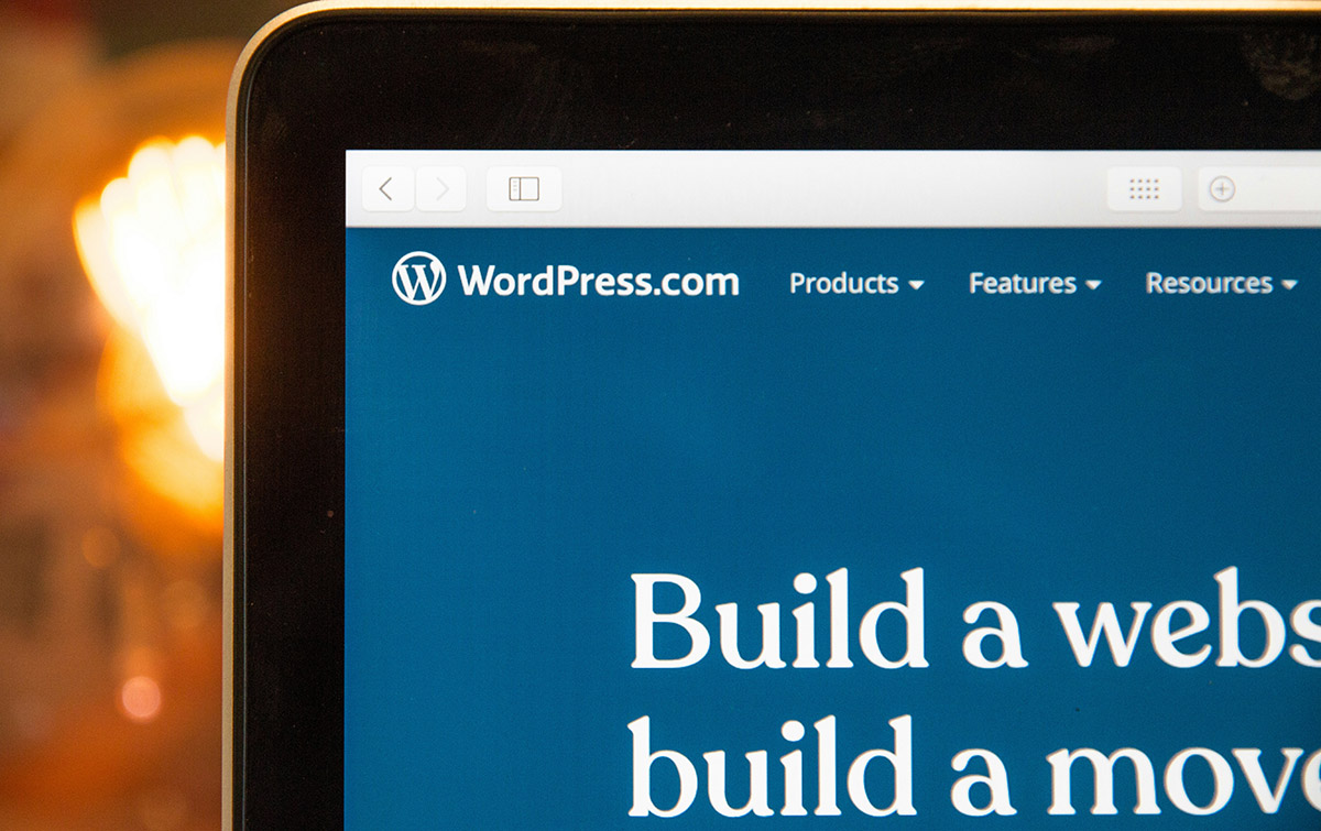 WordPress on the laptop screen