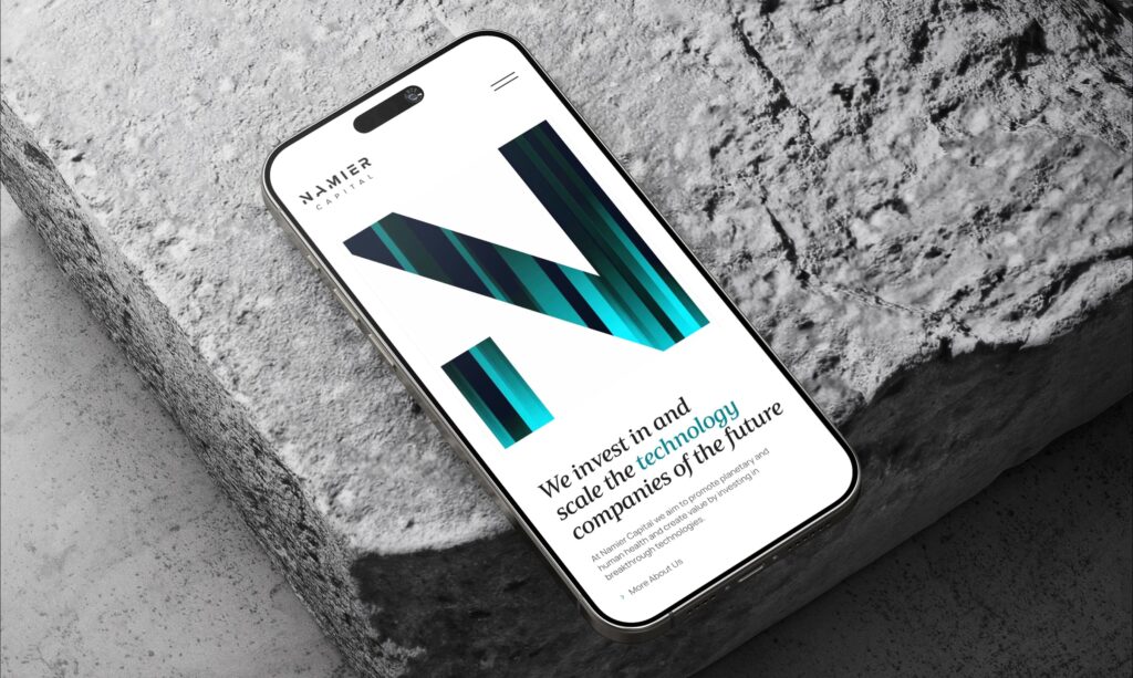 mock up of web design for London vc company