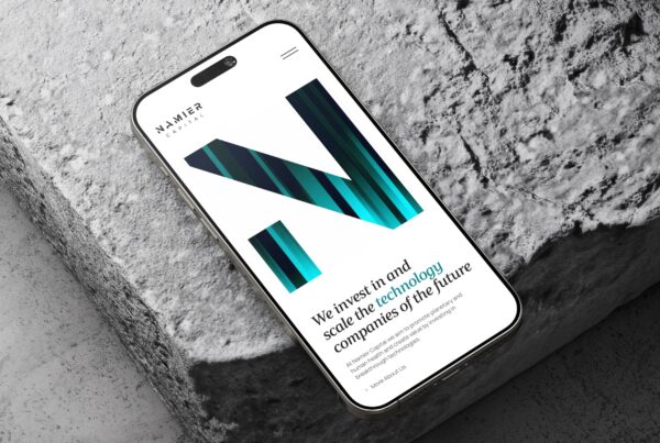 mock up of web design for London vc company