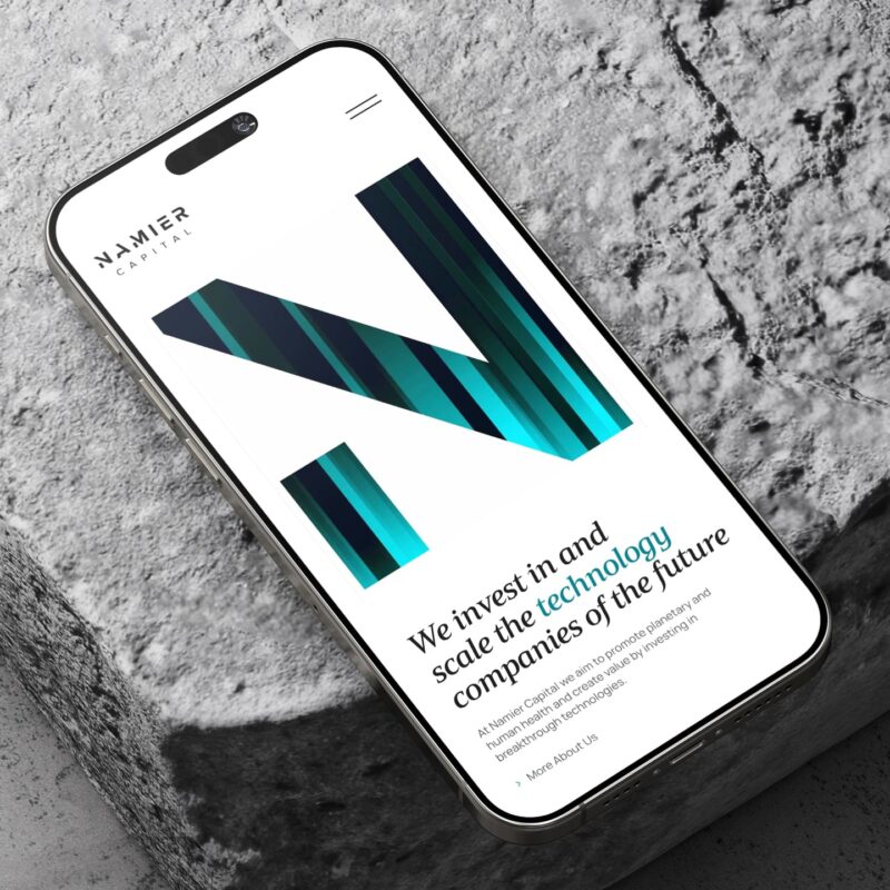 mock up of web design for London vc company