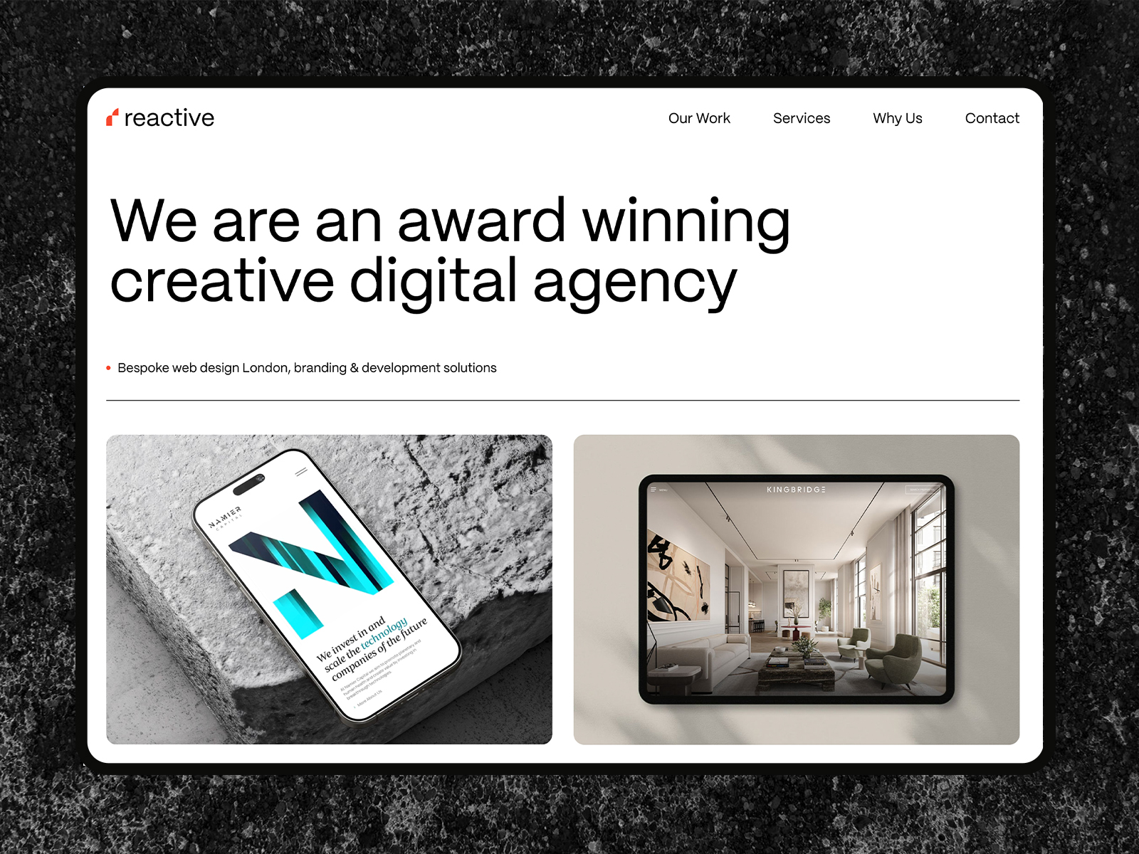 Reactive web design page
